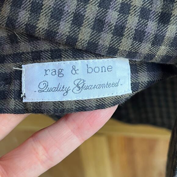 Rag & Bone Men's Brown & Black Check Print Button Down Shirt Size XXL - Picture 8 of 10